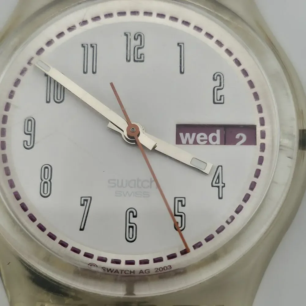 Swatch Watch Croissant Chaud GE 700 2002 Working Leather Band New Battery